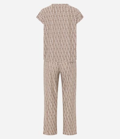 Pijama Largo Peach Touch con Encaje en el Cuello 3