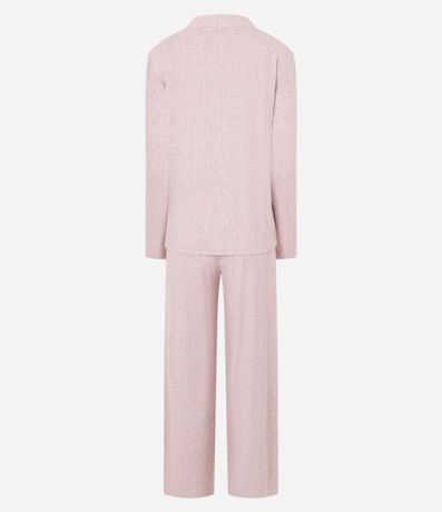 Pijama Largo en Punto con Textura Acanalada 2