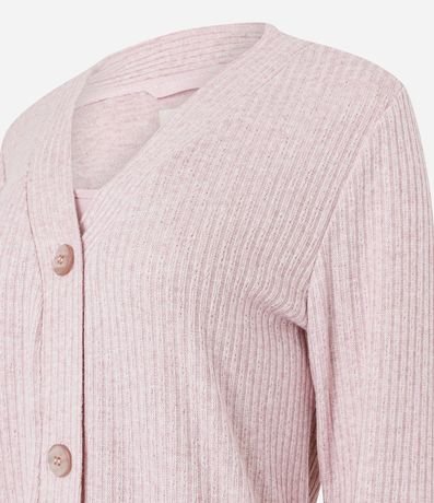 Pijama Largo en Punto con Textura Acanalada 3