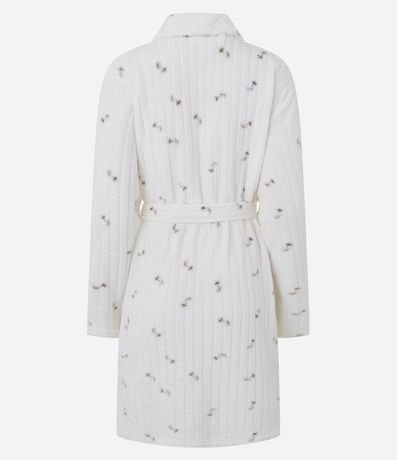 Bata de Baño en Fleece con Estampado Floral Texturizada 2