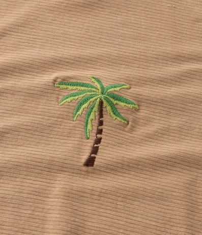 Remera en Algodón Texturizado con Bordado de Palmeras Curve & Plus Size 8