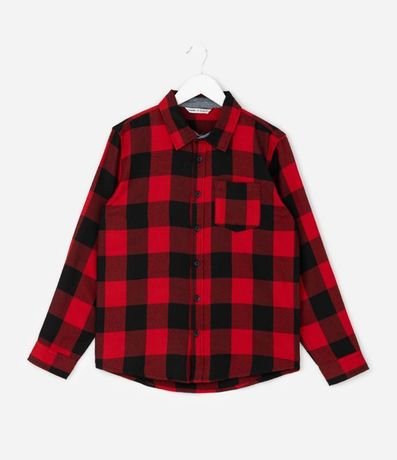 Camisa Infantil en Franela con Estampado de Cuadros – Talle 7 a 14 años