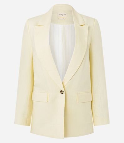 Blazer en Viscolino con Lapelas y Botón Único 6