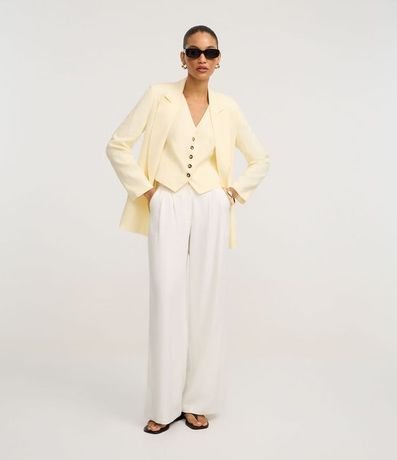 Blazer en Viscolino con Lapelas y Botón Único 2