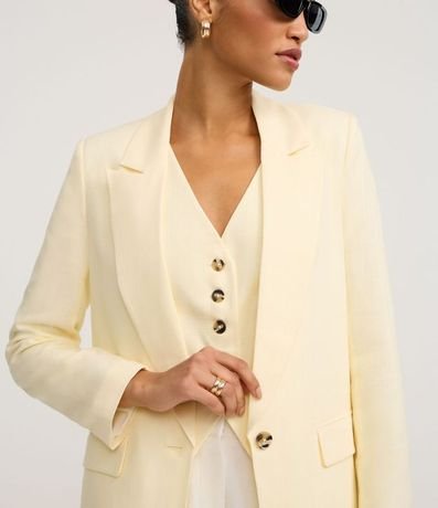 Blazer en Viscolino con Lapelas y Botón Único 5