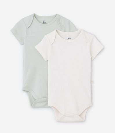 Kit 02 Bodies Infantiles en Suedine Básicos - Talle RN a 12 meses