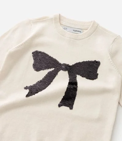 Casaco Infantil en Punto Leve con Lazo en Lentejuela – Talle 5 a 14 años 4