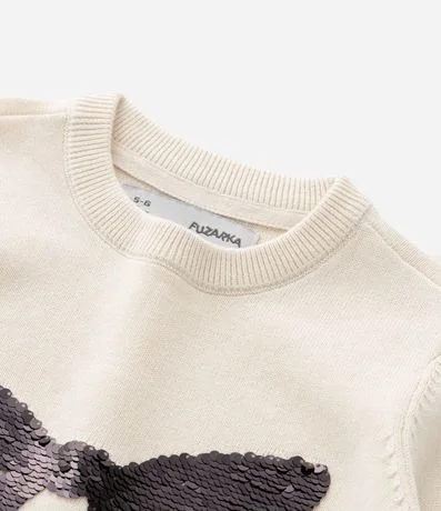 Casaco Infantil en Punto Leve con Lazo en Lentejuela – Talle 5 a 14 años 5