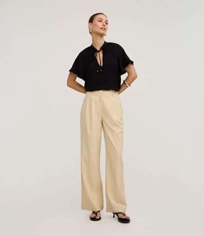 Blusa en Airflow con Lazo en el Cuello y Manga Godê 2