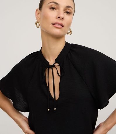 Blusa en Airflow con Lazo en el Cuello y Manga Godê 3