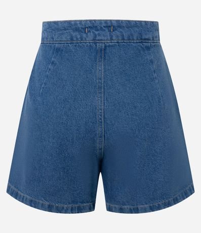 Short Pollera en Jeans Botón en Traspase Tipo Sobre 6