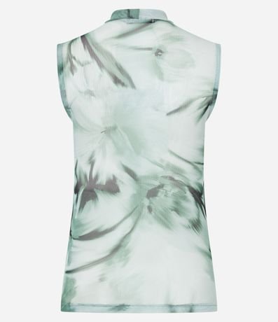 Blusa en Tule con Cuello Alto y Estampa Abstracta 6