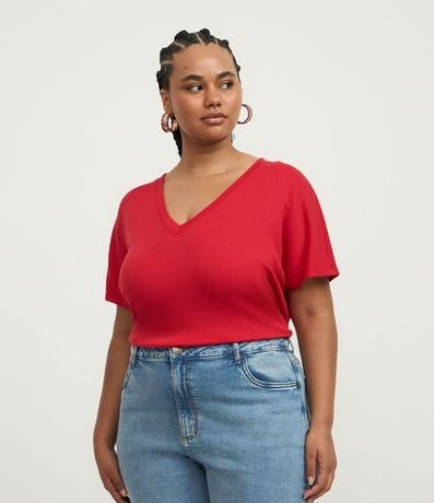 Blusa en Rib sin Sisa con Cuello Curve & Plus Size
