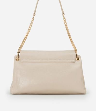 Cartera Shoulder Grande con Correa de Cadena y Metales en Light Gold 3