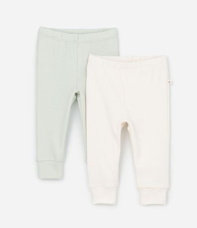 Kit 02 Pantalones Infantil con Puño Largo- Talle RN a 12 meses 2