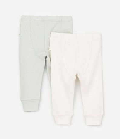 Kit 02 Pantalones Infantil con Puño Largo- Talle RN a 12 meses 2