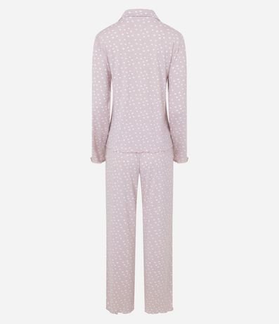 Pijama Americana Largo Peach Touch de Lunares 5