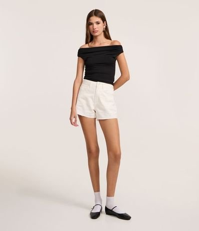 Short Mom en Sarga con Brillos