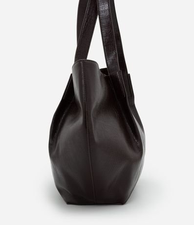 Cartera Shopper Grande con Textura Crocco y Metales Light Gold 2