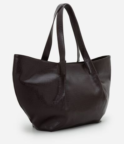 Cartera Shopper Grande con Textura Crocco y Metales Light Gold 3