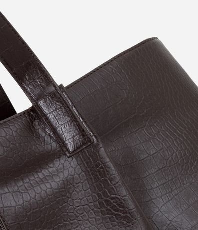 Cartera Shopper Grande con Textura Crocco y Metales Light Gold 5