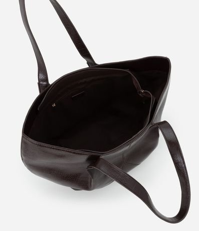 Cartera Shopper Grande con Textura Crocco y Metales Light Gold 6