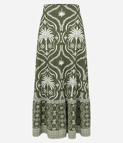 Pollera New Midi en Piquet con Estampado Arabesco Tropical 7