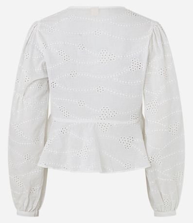 Blusa en Laise con Manga Abullonada y Lazo 7