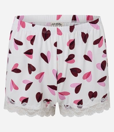 Pijama Short Doll en Microfibra con Breteles Finos y Estampa de Corazón 7