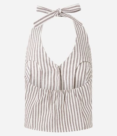 Blusa Frente Única en Jeans con Rayas Verticales 6