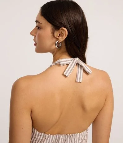 Blusa Frente Única en Jeans con Rayas Verticales 4