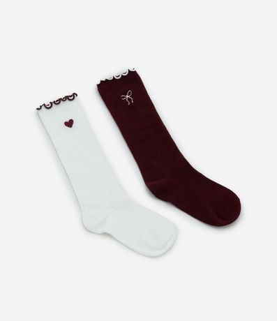 Kit 02 Medias Infantiles Caña Larga en Algodón – Talle 19 a 34