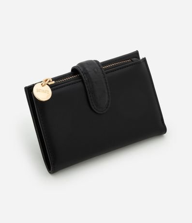 Billetera Sobre Mediana con Solapa y Cremallera Contrastante 1