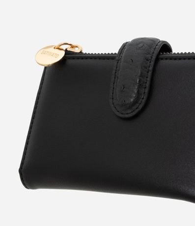 Billetera Sobre Mediana con Solapa y Cremallera Contrastante 4