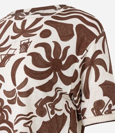 Blusa Cropped T-shirt en Viscosa con Estampa de Ícones de Playa 5