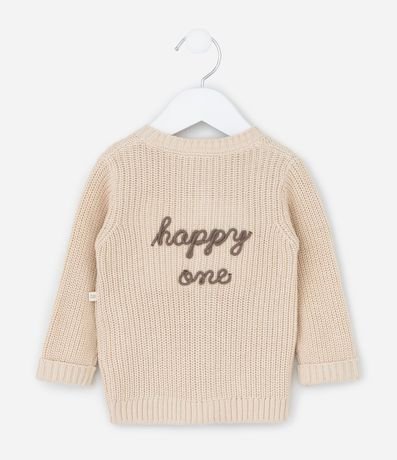 Cardigan Infantil en Punto con Bordado en la Espalda – Talle 0 a 18 Meses 2