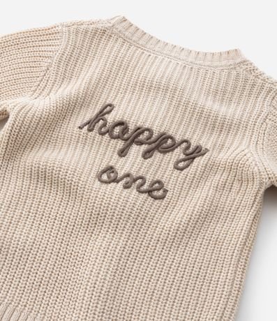 Cardigan Infantil en Punto con Bordado en la Espalda – Talle 0 a 18 Meses 4