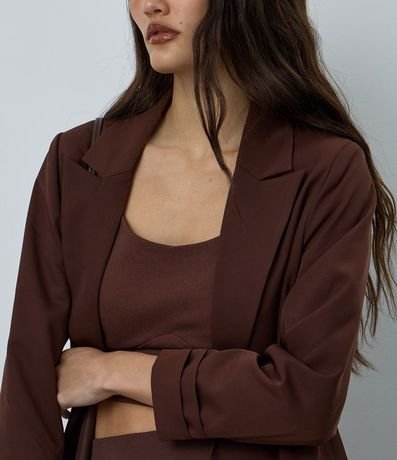 Blazer Oversized Alargado en Sastrería con Pliegues en el Puño 3