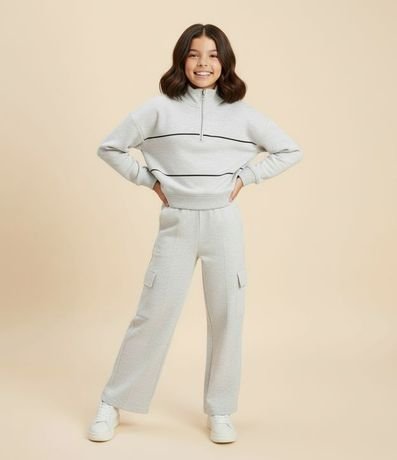 Saco Infantil Regular con Cremallera y Cuello Alto – Talle 7 a 16 años