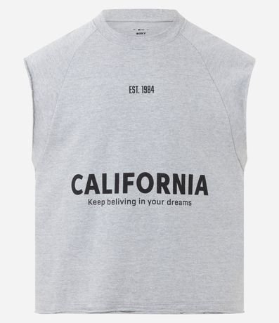 Musculosa Boxy en Algodón con Estampa Lettering California 6