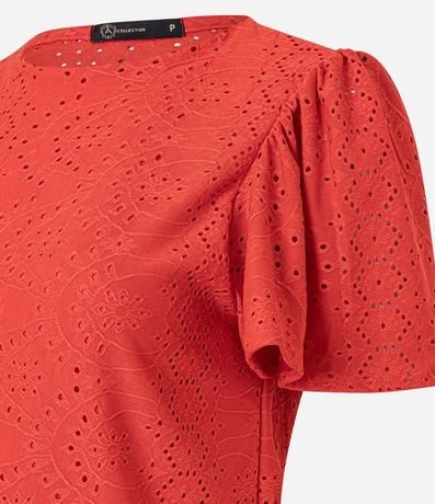 Blusa en Laise con Manga Abullonada y Bordado Cutout 6