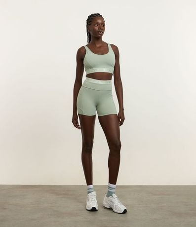 Bermuda Crossfiteira Deportiva con Elástico Texturizado en la Cintura