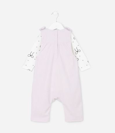 Conjunto Infantil Body y Peto en Coctel con Moñitas – Talle 0 a 18 Meses 2