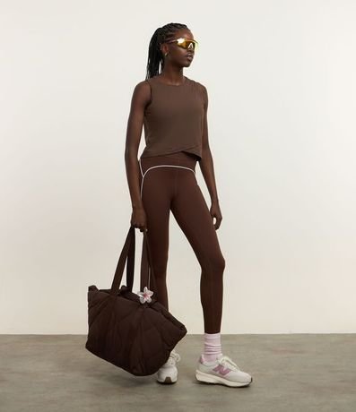 Musculosa Cropped Deportiva en Microfibra con Ruedo Traspasada 2