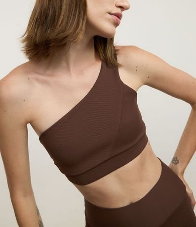 Top Hombro Unico Deportivo en Microfibra Acanalada