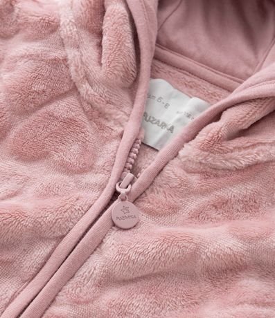 Campera Infantil en Fleece con Capucha y Relieve de Corazones – Talle 5 a 16 años 5