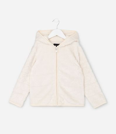 Campera Infantil en Fleece con Capucha y Relieve de Corazones – Talle 5 a 16 años