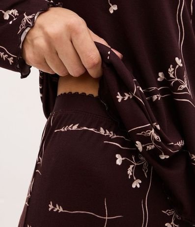 Pijama Americano Largo Peach Touch con Estampa Floral 4