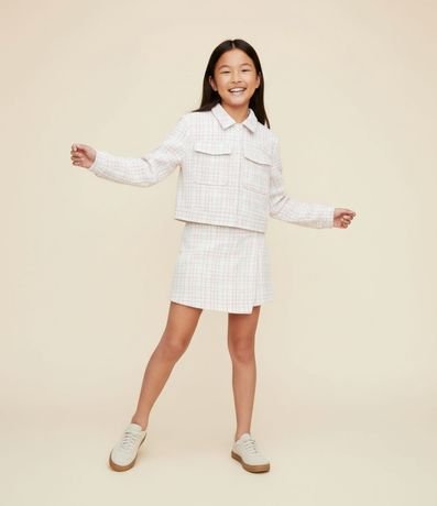 Campera Infantil en Tweed con Bolsillos Delanteros – Talle 5 a 14 años