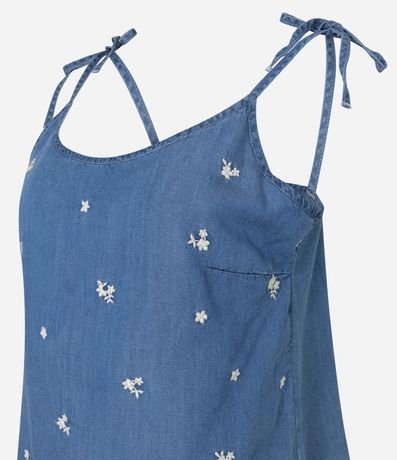 Blusa de Bretel Lazo en Liocel con Bordado Floral 7